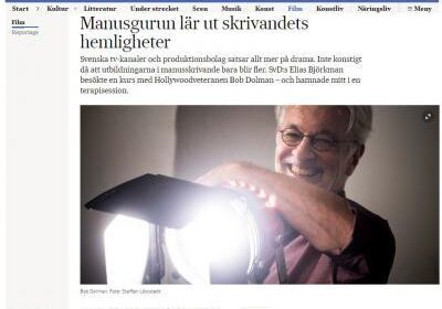 Artikel om Bob Dolman i Svenska Dagbladet